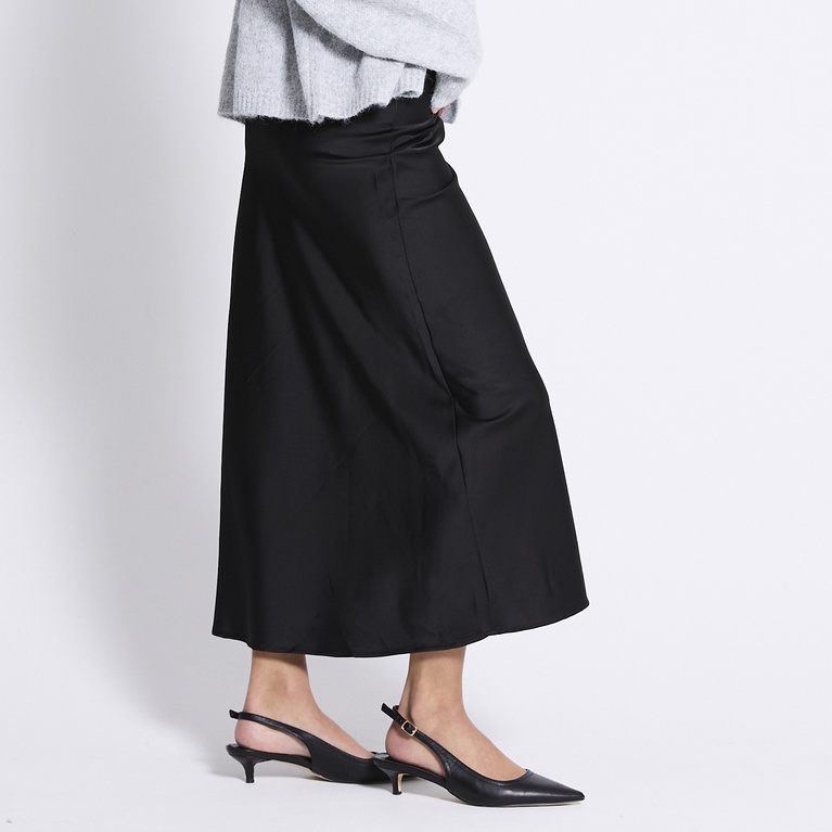 Satin skirt "Corinne" Black